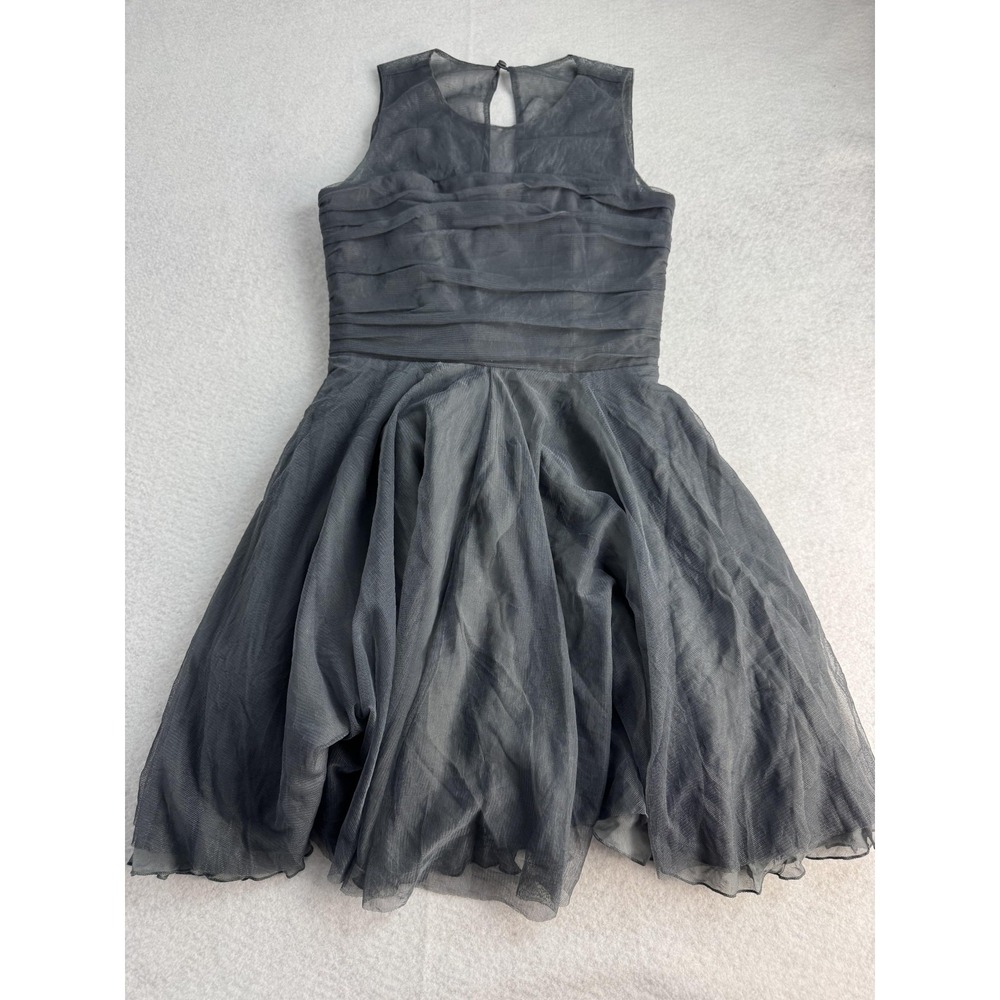 Alice + Olivia Dress Womens XS Gray Tulle Fit‎ & Flare Sleeveless Party Cocktail
